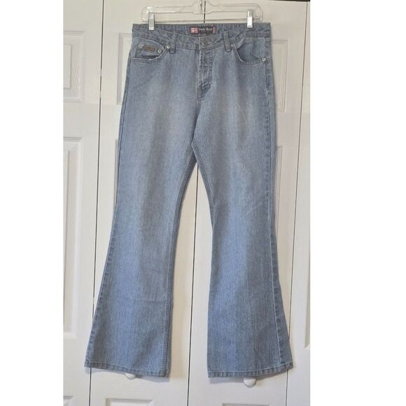 Duck Head Women's Flare Jeans Size 11 Light‎ Wash Blue Denim Stretch - Picture 1 of 15